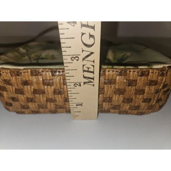 Fossil Oasis Mini Crossbody Tropical Leather Woven EUC 8x5.5x2.5 - Picture 11 of 13